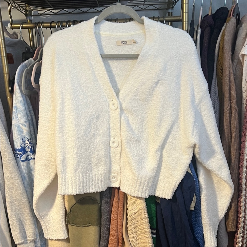 UGG Women's Cream Button-Up Cardigan